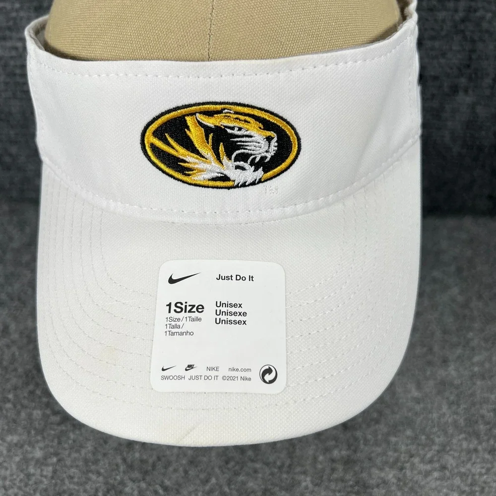 Missouri Tigers Mizzou Visor Cap Hat Mens‎ Nike Adjustable One Size Dri Fit New